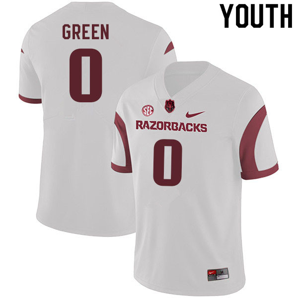 Youth #0 AJ Green Arkansas Razorbacks College Football Jerseys Sale-White